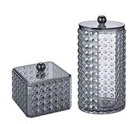 ABchat Cotton Pads Holder Set, 2Pcs Makeup Cotton Wool Bud Dispenser Organiser Container Display Box with Lid