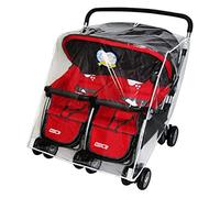 ABchat Pram Rain Cover Double Stroller Rain Cover Stroller Cover Winter And Rain Side by Side Baby Stroller Cover Mosquito Net for Pram Pushchair Accessories Rain & Wind Covers