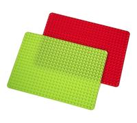 ABchat Silicone Pyramid Baking Mat And Dog Treat Maker Non-Stick Healthy Cooking, Red And Green, 2PCS Baking Mats