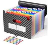 ABClife Cartella Portadocumenti A4-13Tasche Porta Documenti Espandibile/Articoli da Ufficio, Multicolore, Portatile, Fisarmonica, Plastica, FSC, Perfetta per Casa Scuola e Società