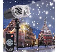 Abcoll Proiettore Luci Natale LED Natalizia, Caduta della Neve Proiettore con Telecomando, Effetto Fiocco di Neve Proiezione Lampada for Natale, Matrimonio, Compleanno, Festa, Giardino