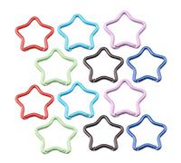 ABCOOL 12 mini moschettoni piccoli a forma di cuore a forma di stella, in alluminio, 5 cm, a sgancio rapido, chiusura automatica, a forma di D, clip a molla per casa, camper, campeggio, pesca,