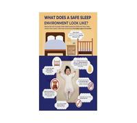 ABCs of Safe Sleep for Babies Alone On Back In Clear of Blankets and Infant Chart(Framed,08x12inch(20x30cm))