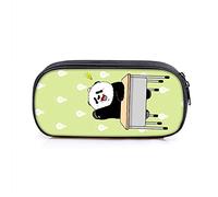 Abcsea 1 Pezzo Astuccio Panda Portatile, Astuccio per Matite di Grande Capacità, Astuccio Portapenne Scuola Tasca Custodia, Organizzatore Borsa Cancelleria per Teenager e Studenti (Verde)