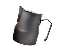 Abcsea 1 Pezzo Bricco per Latte in Acciaio Inox, Brocca di Latte, Brocca in Acciaio Inox, Montalatte Latte, Schiuma di Latte, Caffè Latte Art Penna Caffè, Stile Europeo, Nero 500ml/12oz