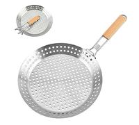 Abcsea 1 Pezzo Piatto per Barbecue, Bistecchiera per Barbecue, Padella Forata Acciaio Inossidabile, Padella da Esterno, Non facile da incollare