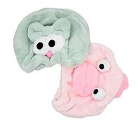 Abcsea 2 Pezzi Asciugamano Capelli Turbante, Asciugamano da Bagno per Capellii, Turbanti Asciugacapelli, Asciugamano per Asciugare I Capelli, Elfo Verde e Grandi Labbra Rosa