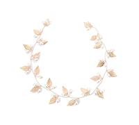 ABDA Dolce Copricapo da Sposa, Fascia Perla Foglia Oro Rosa, Fascia per Capelli, Accessori per Capelli, Copricapo da Sposa, Abito da Sposa, Accessori per Capelli