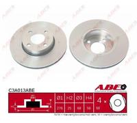 Disco freno ABE C3A013ABE anteriore, ventilato, altamente carbonizzato, 1 Pezzo