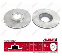 ABE Elektrotechnik Disco freno C3G026ABE (KRAFT 6042130) Ventilato anteriore Ø254 mm per Ford Transit