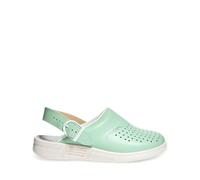 Abeba Scarpe professionali da donna The Original Clog Menta/Bianco - pelle liscia, traforata, sottopiede in legno, OB, Src EUR 41