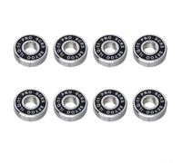 ABEC-9 Precision 608RS ILQ-11 Cuscinetti per pattini a rotelle, confezione da 8 pezzi, per velocità di rollio costante e controllo reattivo delle ruote (nero)