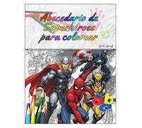 Abecedario de superhéroes para colorear (3-8 años): Tapa blanda - papel de dibujo blanco.