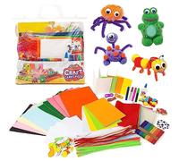 abeec Kit Lavoretti Creativi per Bambini | Valigetta Portatile con Scovolini, Bastoncini Colorati, Colla Glitter, Carta da Disegno e tanto altro | Lavoretti Creativi Bambini con 5 anni o più