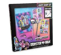 abeec Monster High Kids Journal With Fluffy Notebook, Skull Pen, Diary Stickers, Paper Clips, Ruler, Pencil Sharpener, Pencil - Children's Stationery Set - Girls Birthday Presents - Secret Diary Set