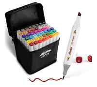 ABEIER Pennarelli ad Alcool 48 Colori,Marcatori di pennello di alcol Doppia Punta,Pennarelli Professionali per Disegno,colorare,per Adulti,artisti,Ufficio