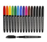 ABEIER Pennarelli cancellabili a secco, confezione da 15, 12 colori in totale, 4 penne nere, a basso odore, per bambini, insegnanti, forniture per ufficio e scuola