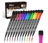 ABEIER Pennarelli per lavagna bianca: 36 penne magnetiche per lavagna bianca e set di gomma, 36 pennarelli a punta fine a punta fine, a basso odore, non tossici