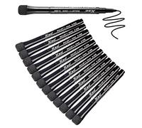 ABEIER Pennarello per lavagna bianca, 12 pennarelli neri con spugna, pennarelli magnetici, Dry Erase, punta rotonda 1-2 mm, ideale per casa, scuola, ufficio