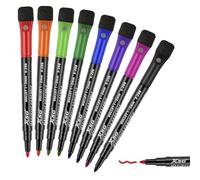 ABEIER Pennarello per lavagna bianca (8 pezzi), 8 colori con spugna, pennarelli magnetici per lavagna, pennarello Dry Erase, punta rotonda da 1 a 2 mm, ideale per casa, scuola, ufficio