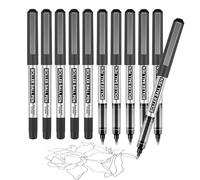 ABEIER Penne nere, penne a sfera a inchiostro nero,Penne a sfera per la scuola, penne a sfera da 0,7 mm, confezione da 10