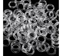 Abeillo 100 Pezzi Anelli Trasparenti per Tende a Forma di Romano, Anelli Tende Romani in Plastica (Diametro esterno 13 mm, Diametro interno 8mm)
