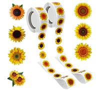 Abeillo 1000 Pezzi Adesivi Girasole, Etichette Autoadesive per Girasoli, Adesivi Grazie da 2,5 cm, Adesivi Thank You - per Regali, Biglietti di Auguri, Buste per Scrapbooking
