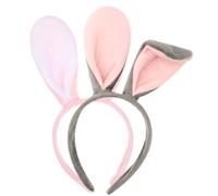 Abeillo 2 cerchietti con orecchie da coniglio, colore rosa e grigio, graziose orecchie da coniglio in peluche, per travestimenti, costume da coniglietto per adulti, feste cosplay, Halloween