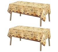 Abeillo 2 tovaglie per feste a tema pirata, mappa del tesoro, in plastica, decorazione per feste a tema pirata, accessori per feste di compleanno, 130 x 220 cm