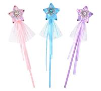 Abeillo 3 pezzi fiocchi di neve glitter bacchetta magica principessa fiocco di neve fata magica parete per bambini, Natale Halloween festa di compleanno decorazione per ragazze