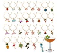 Abeillo 30 Pezzi Segna Bicchieri Calici, Segnabicchieri Ciondoli per Bicchieri di Vino Set, Segnabicchieri per Calici, Decorazioni per Feste Degustazione di Vini