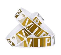 Abeillo 300 Pezzi Braccialetti Carta Eventi, VIP Braccialetti Discoteca Impermeabili, Bracciali Discoteca Personalizzati per Eventi, Feste, Concerti (Oro, Larghezza 19 mm)
