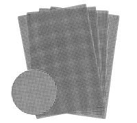 Abeillo 4 fogli di tela in plastica a rete per ricamo, rete per occhi, tela in plastica per cucito, fai da te, progetti a maglia e uncinetto (nero, 30 x 19 cm)