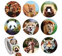 Abeillo 500 adesivi a forma di animali dello zoo per bambini dai 2 ai 5 anni, adesivi rotondi con animali selvatici da 2 cm per bambini che imparano gli animali, adesivi per ricompense per la casa in