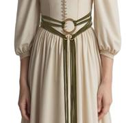 Abeillo Cintura lunga in corda medievale vichinga Troll Cross Belt Donne Ren Faire Cinture Witch Rope Cinture medievali Accessori per le donne, Verde, Etichettalia unica