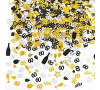 Abeillo Coriandoli Compleanno 60 Anni - 30g, 60° Compleanno Oro Coriandoli Paillettes 'Happy Birthday' Decorazioni Compleanno Confetti Neri e Oro Per Compleanni, Feste, Decorazioni da Tavola