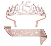 Abeillo Corona Compleanno Set - Corona Ragazza It's My Birthday Sash con Cristallo Strass, Fascia per Feste, Set di Decorazione