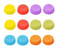 Abeillo Set di 12 tappi per bottiglie di birra, tappi in silicone riutilizzabili, per bottiglie di birra, bottiglie di vino, tappi in silicone
