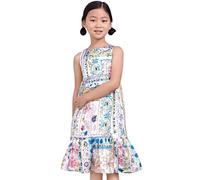 Abel & Lula Abito Midi Stampate per Bambine e Ragazze Turchese 7 Anni (122cm)