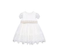 ABEL & Lula Abito Tulle Ricamato guipur per Bimba Panna 24 Mesi (92cm)