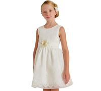 Abel & Lula Vestito Organza Bordato per Bambine e Ragazze Bianco 10 Anni (140cm)