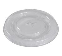 ABENA Gastro-Line - Coperchio in plastica trasparente con perforazione incrociata per cannucce, design semplice e piatto, ideale per tazze e contenitori usa e getta, finitura in plastica trasparente che garantisce un contenuto facilmente visibile, Ø7,8 cm, 50 pezzi