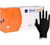 ABENA Guanti in nitrile, nero, M, 100 pezzi