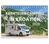 Abenteuer Camping in Kroatien (Tischkalender 2026 DIN A5 quer), CALVENDO Monatskalender: Vanlife, Caravaning und Camping an der Adria