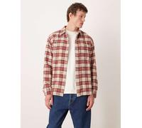 Abercrombie & Fitch - Camicia a maniche lunghe in flanella rossa a quadri-Rosso L