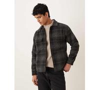 Abercrombie & Fitch - Camicia giacca comoda nera a quadri bouclé-Nero XS
