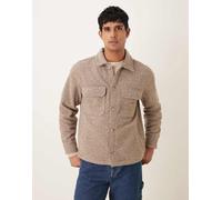 Abercrombie & Fitch - Camicia giacca taglio comodo grigia/marrone a quadri bouclé-Multicolore M