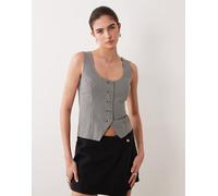 Abercrombie & Fitch - Canotta sartoriale con scollo rotondo a quadretti-Nero L