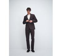 Abercrombie & Fitch - Collins - Pantaloni da abito slim in misto lino marroni a righe in coordinato-Marrone W34 L32