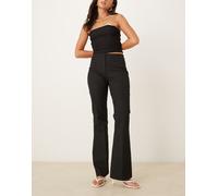 Abercrombie & Fitch - Curve Love - Pantaloni bootcut slim a vita alta neri-Nero W29